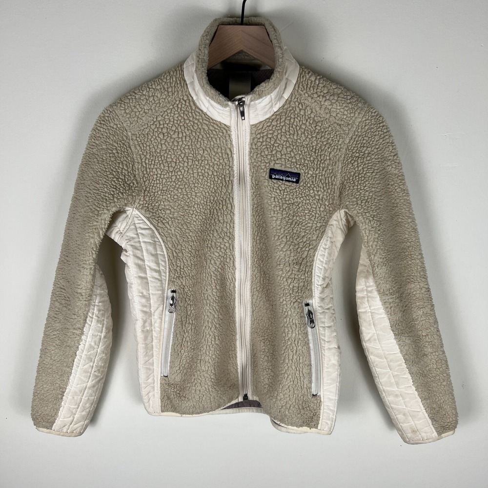 Patagonia Retro-X Deep Pile Sherpa Synchilla Zip Up Jacket‎ Oatmeal Women's XS